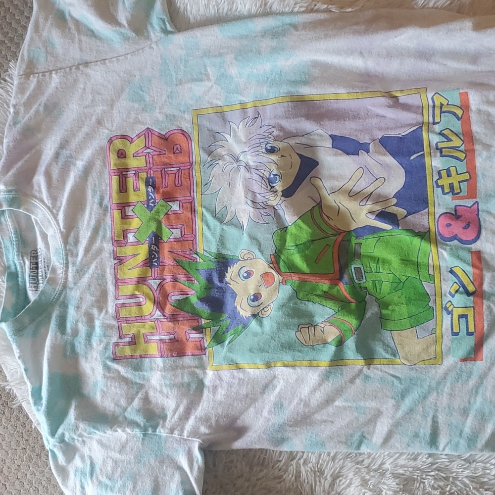 Hunter x hunter anime shirt medium blue tie dye